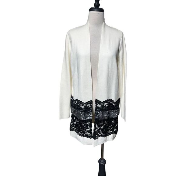 Chico's Lace Drama NWT Long Sleeve Cardigan Duster Sweater Small - Picture 1 of 5